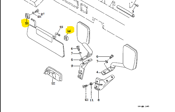 Klemmlagersatz Halter Sonnenblende VW Iltis Bombardier Kübel 181 – Bild 2