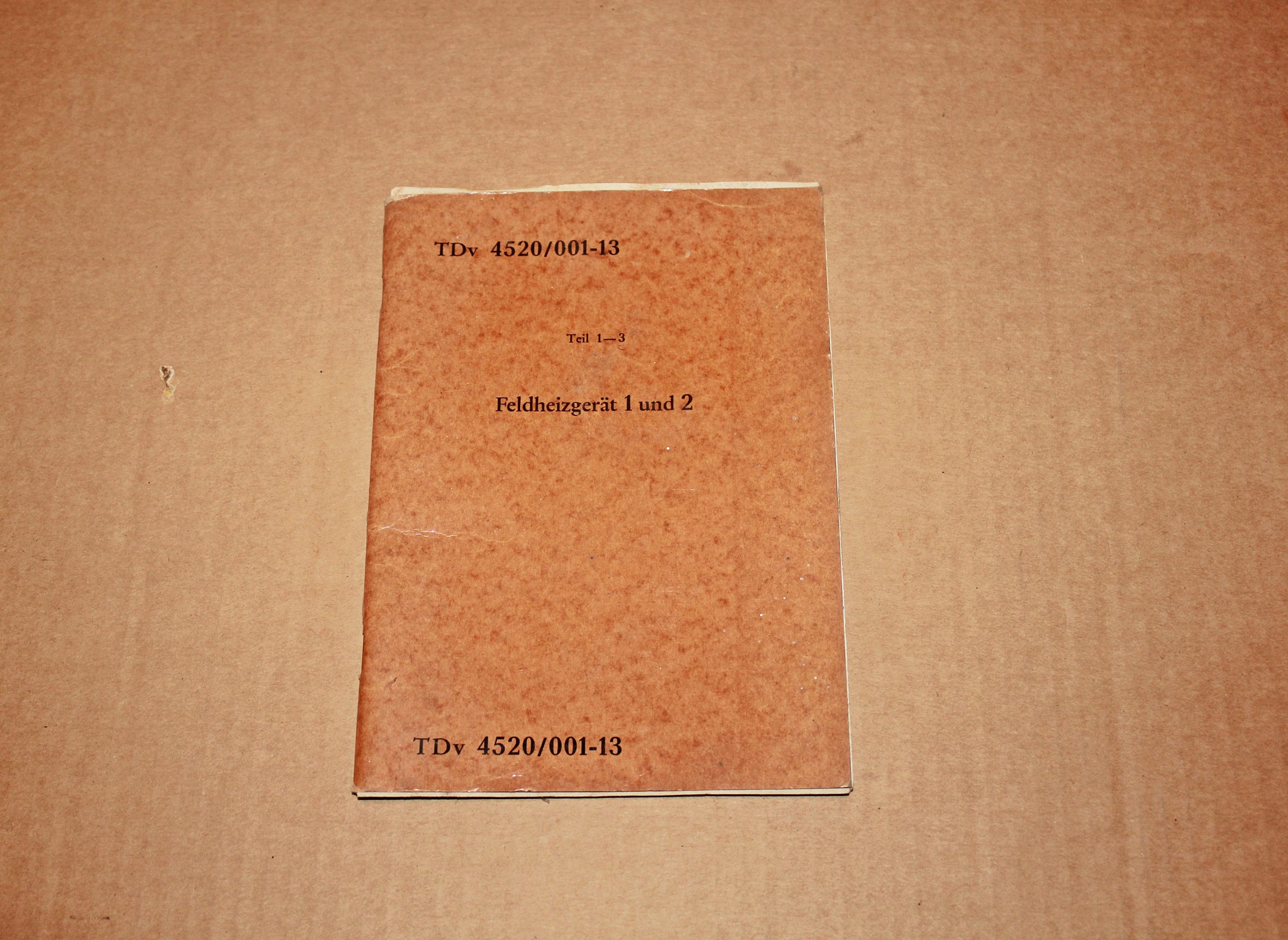 ORIGINAL BUNDESWEHR TDv 4520/001-13 Feldheizgerät 1 und 2