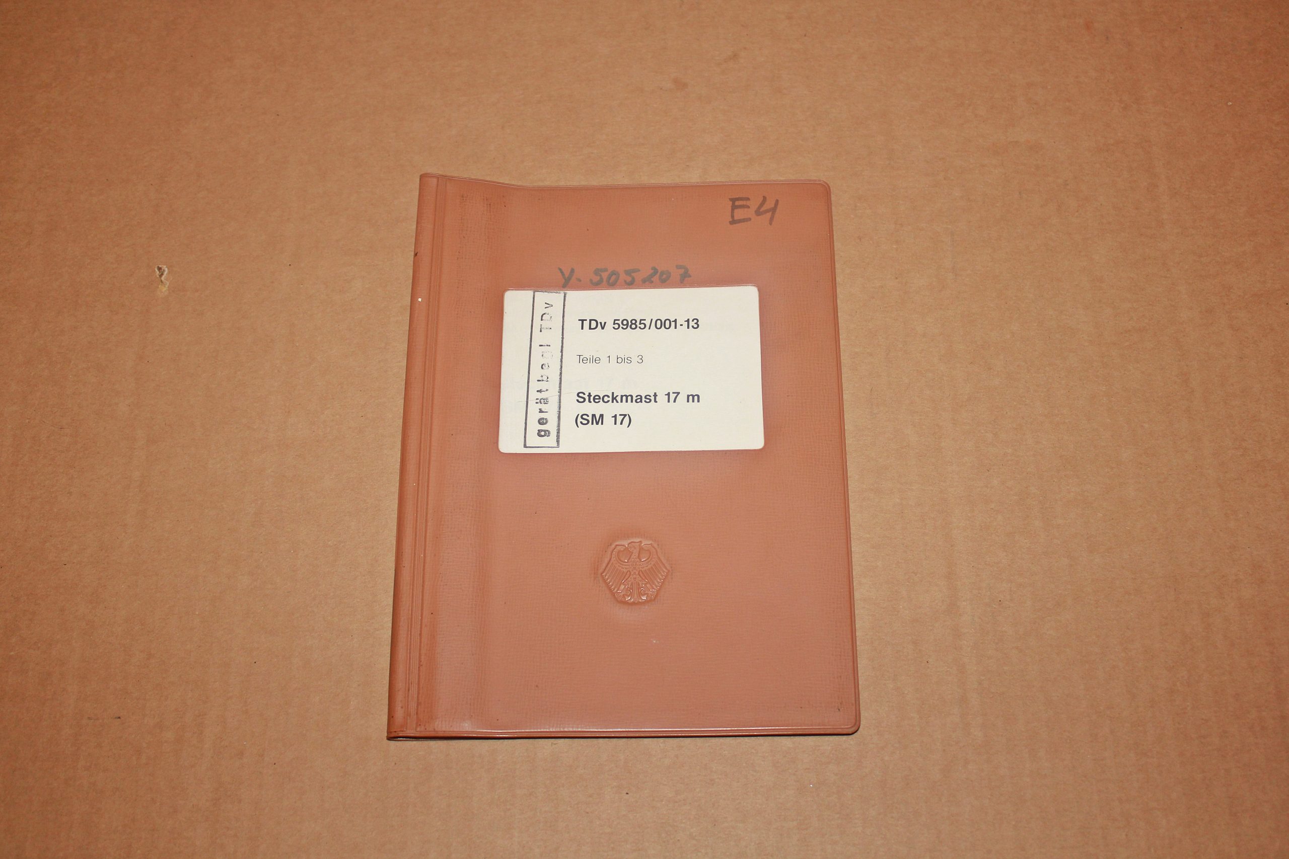 ORIGINAL BUNDESWEHR TDv 5985/001-13 Steckmast 17m SM 17