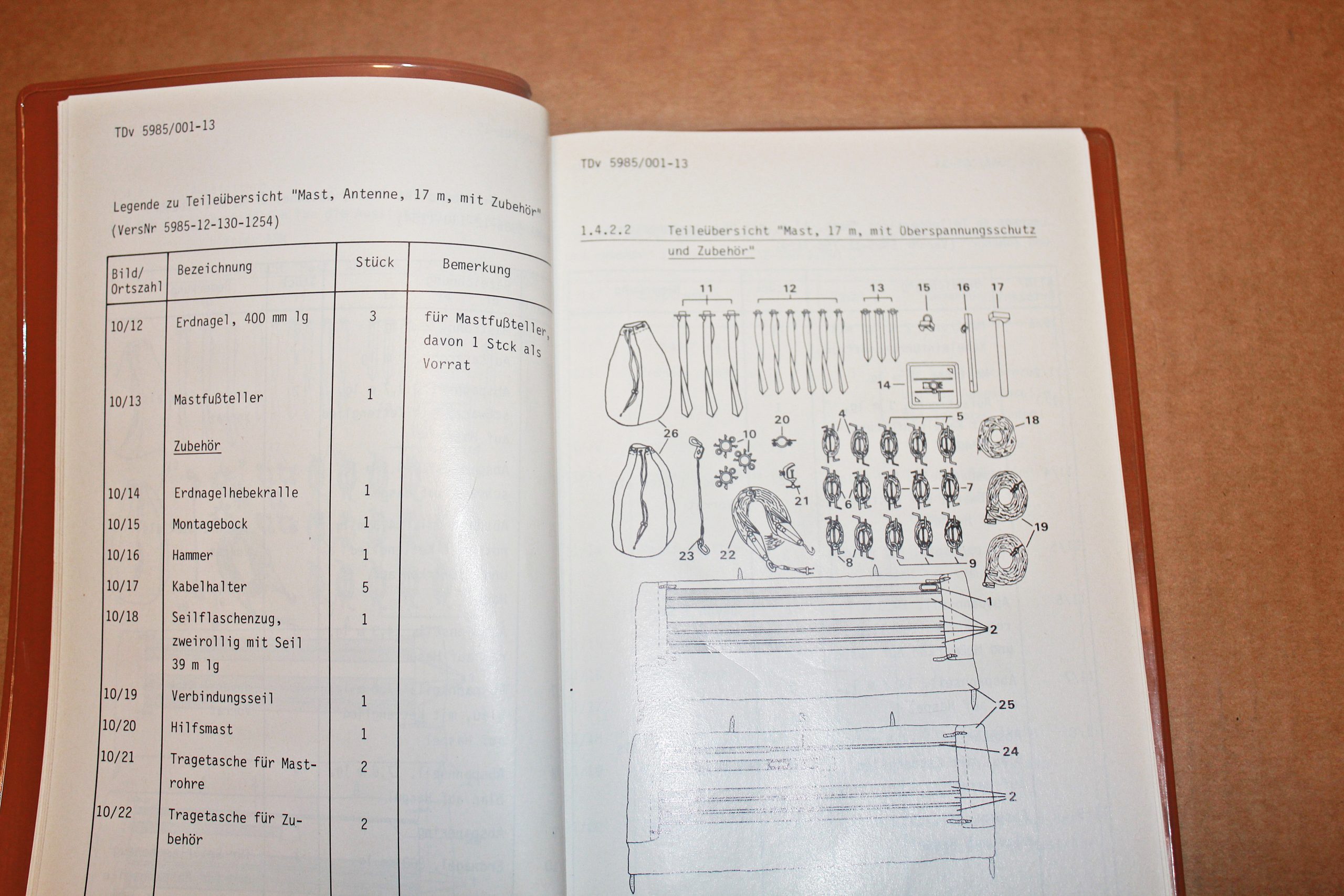 ORIGINAL BUNDESWEHR TDv 5985/001-13 Steckmast 17m SM 17 – Bild 2