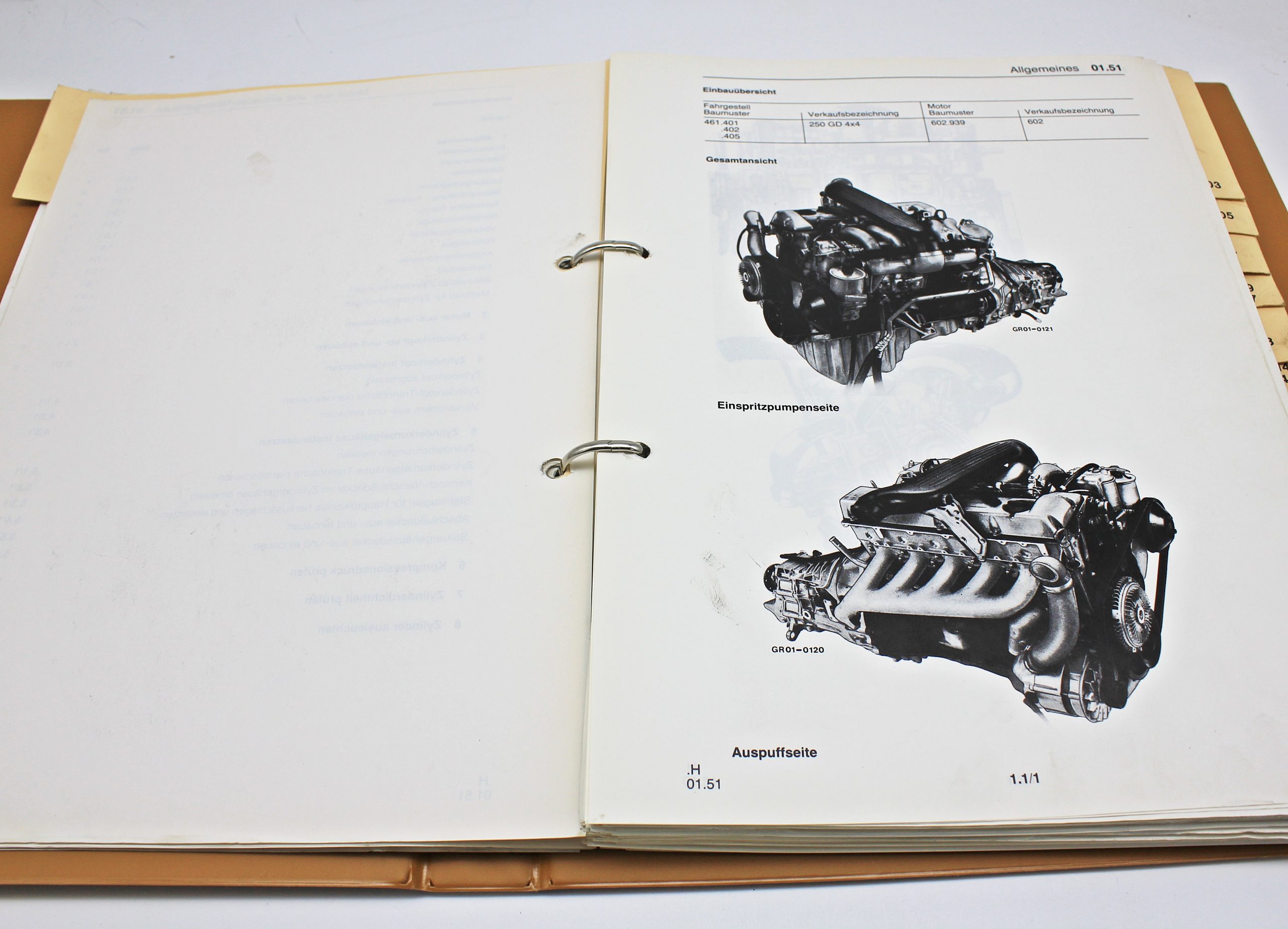 ORIGINAL BUNDESWEHR TDv 2320/085-34 LKW gl leicht-MB 250 GD Werkstatt-Handbuch – Bild 3