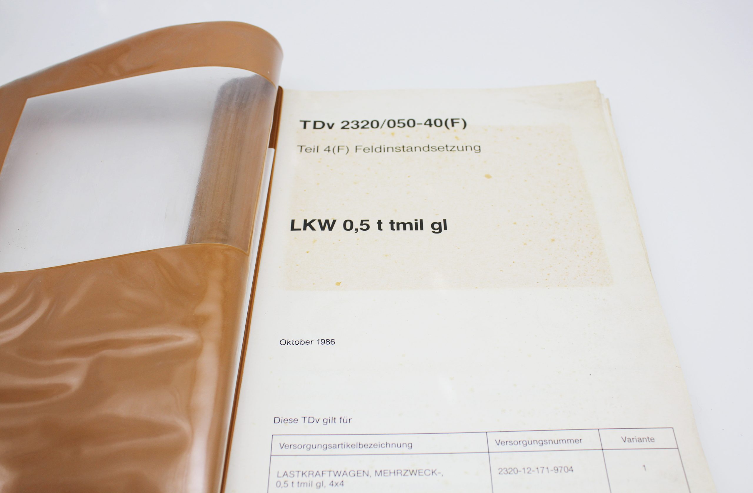 ORIGINAL BUNDESWEHR TDV 2320/050-30 LKW 0,5 t tmil gl VW Iltis Werkstatt-Handbuch – Bild 2